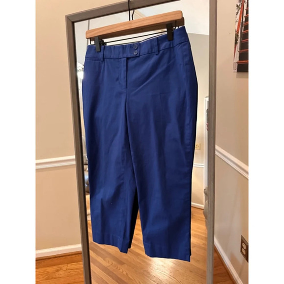 Women's Talbots Petite Blue Crop Pants Size 2P THE PERFECT CROP - Picture 2 of 8
